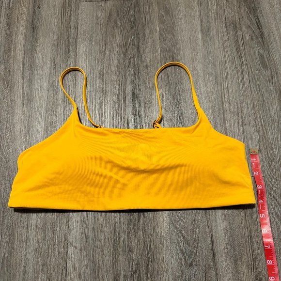 Athleta Yellow Bikini Top Adjustable Straps Removable Pads Womens Size XL - Picture 5 of 7